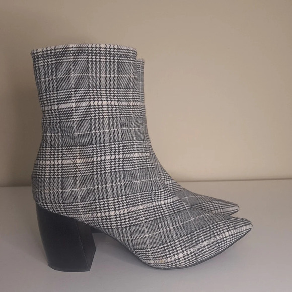Jeffery Cambell Siren plaid side zip booties SZ 8 - Picture 2 of 11